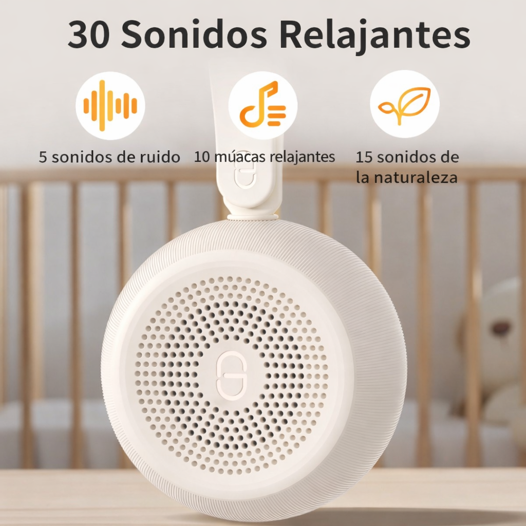 Máquina de Ruido Blanco Portátil Easysleep con Luz Nocturna y 25 Sonidos Relajantes