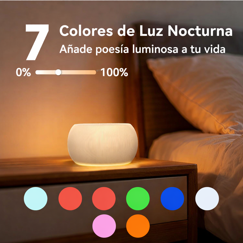 Máquina de Ruido Blanco Portátil Easysleep con Luz Nocturna y 25 Sonidos Relajantes
