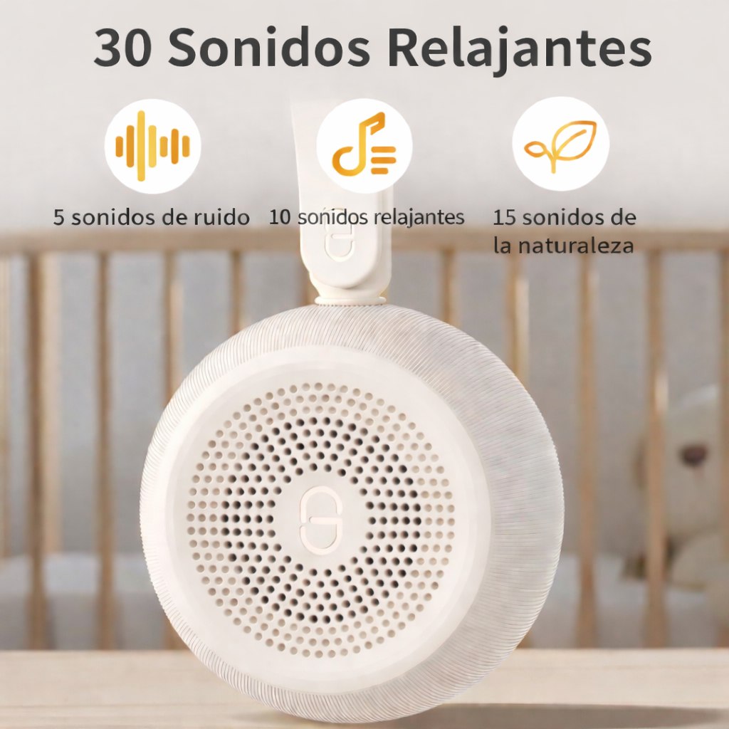 Máquina de Ruido Blanco Portátil Easysleep con Luz Nocturna y 25 Sonidos Relajantes